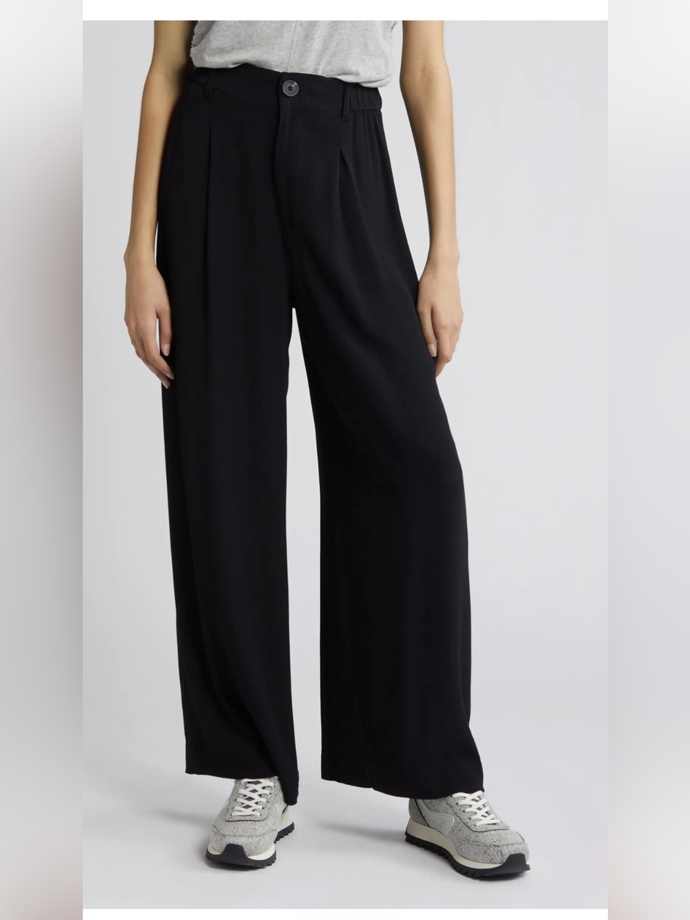 Treasure & Bond Black Wide-Leg Flowy Dress Pants